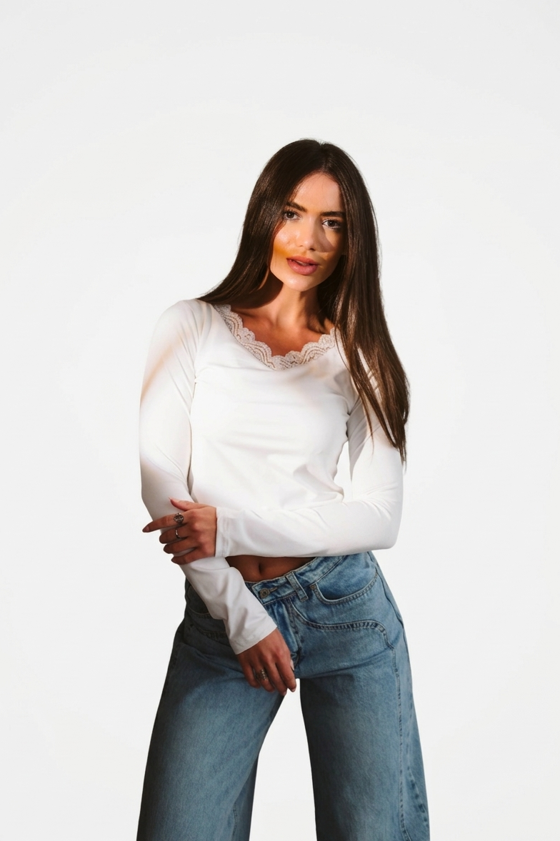 Lace-Trim Essential Top