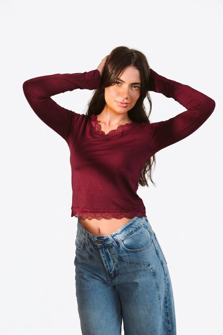 Lace-Trim Essential Top