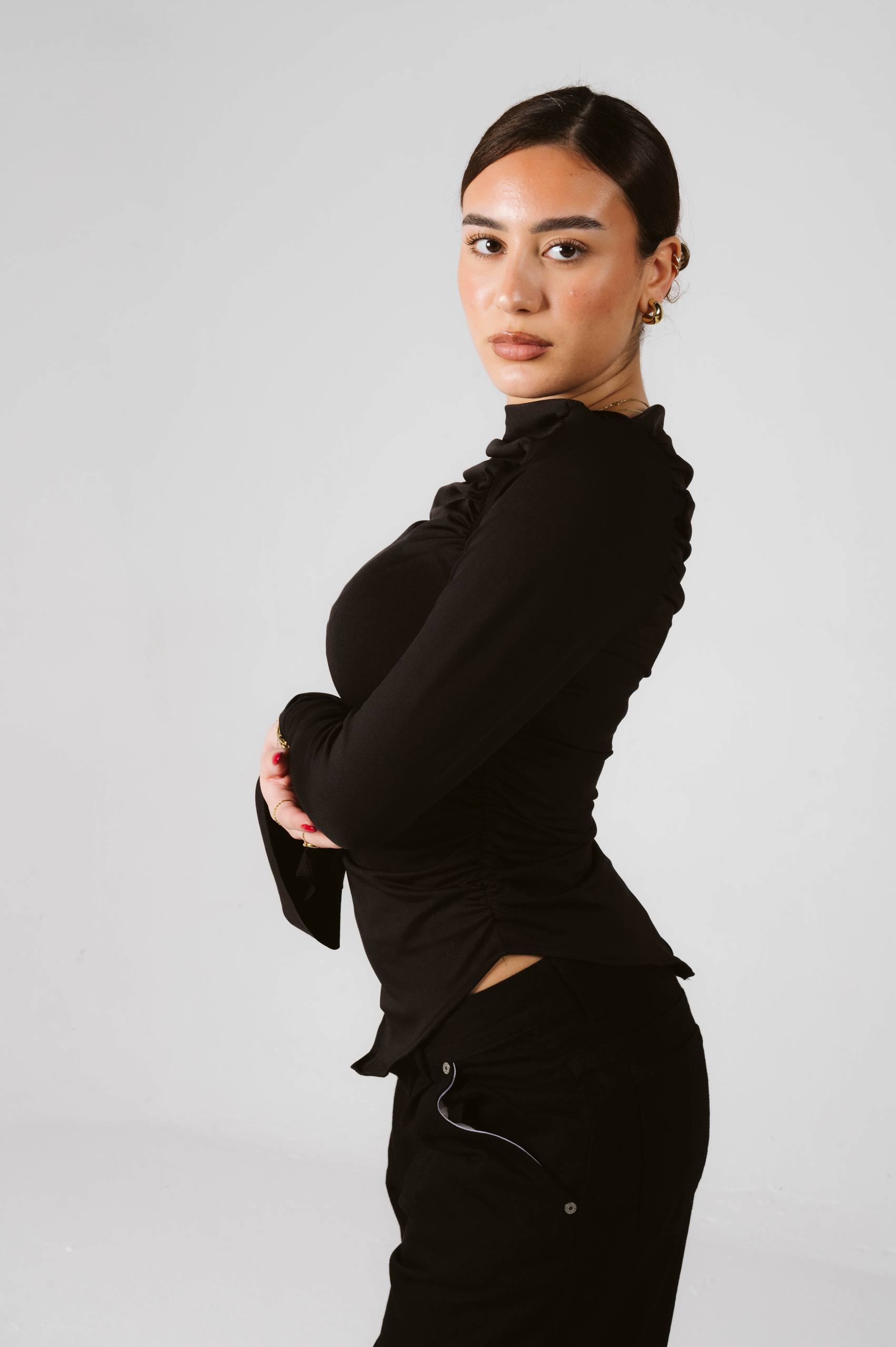 Draped Boat Neck Top