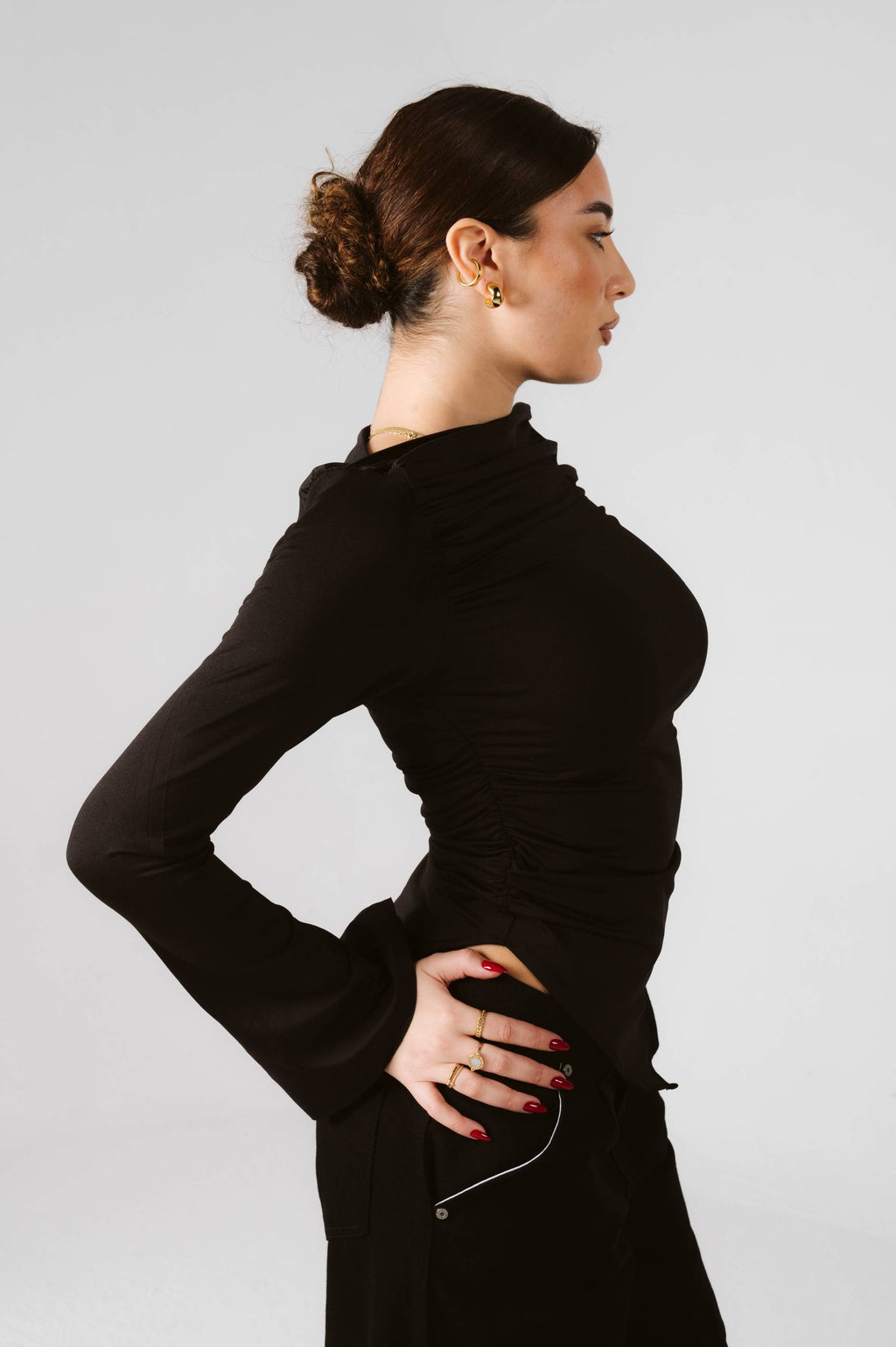 Draped Boat Neck Top