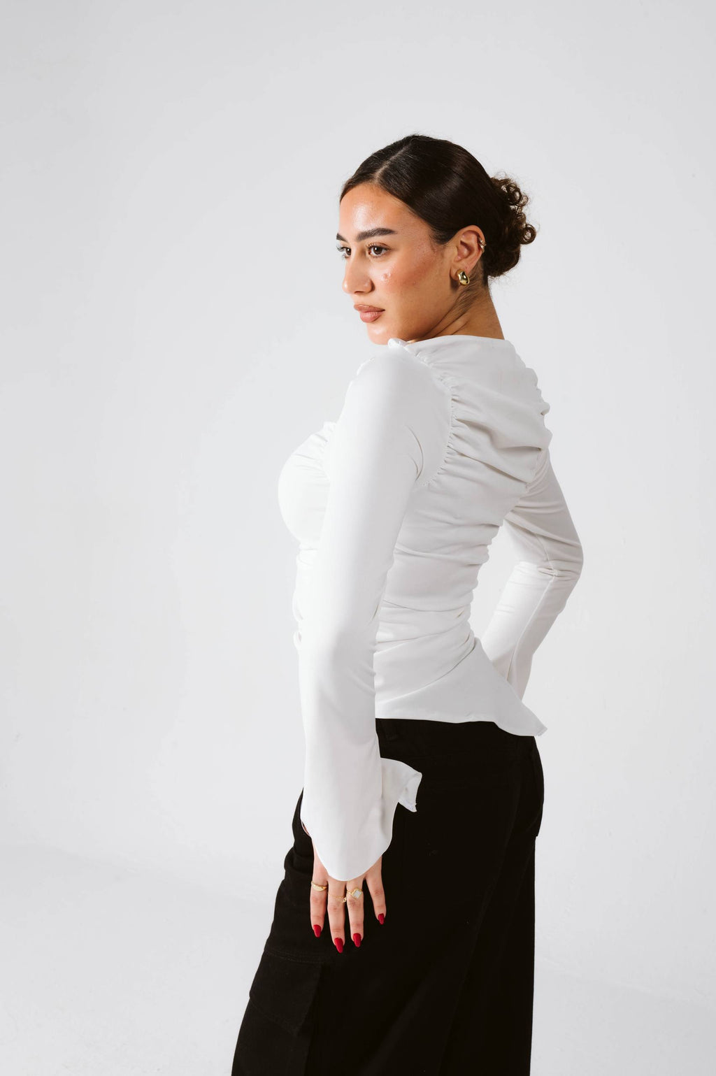 Draped Boat Neck Top