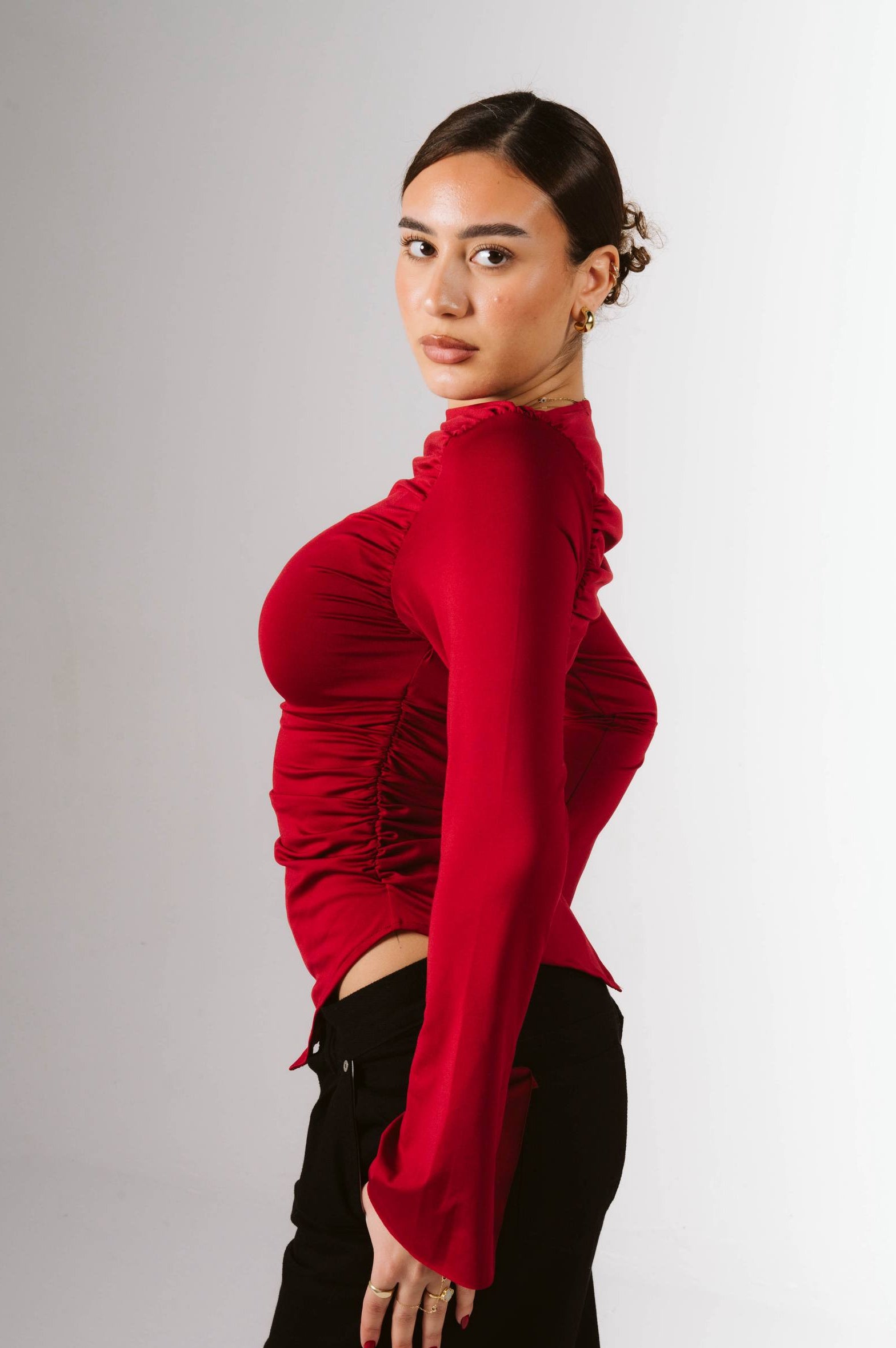 Draped Boat Neck Top